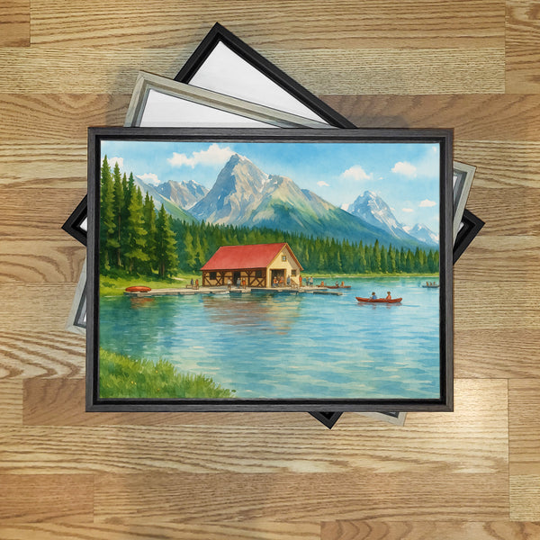 Maligne Lake Boathouse, Alberta, Canada