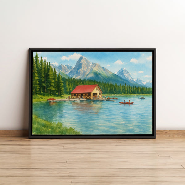 Maligne Lake Boathouse, Alberta, Canada