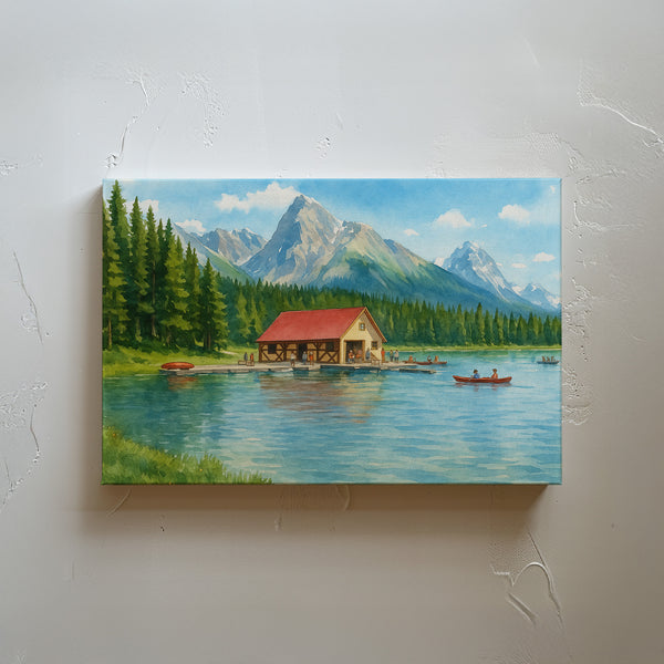 Maligne Lake Boathouse, Alberta, Canada