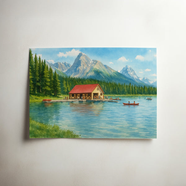 Maligne Lake Boathouse, Alberta, Canada