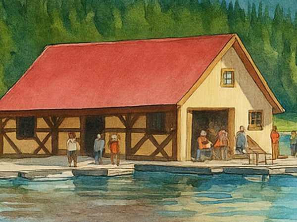 Maligne Lake Boathouse, Alberta, Canada